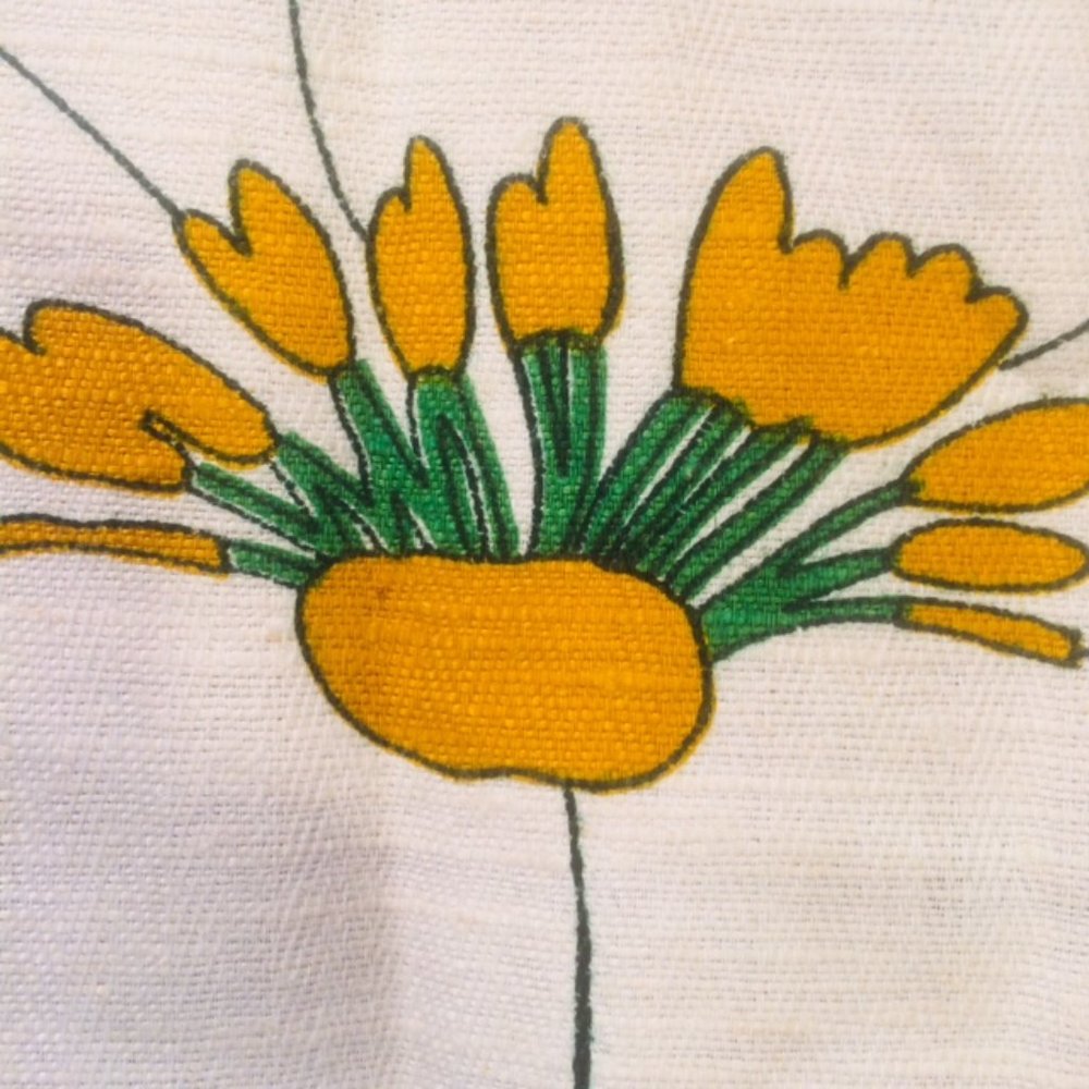 Vtg 60’s 70’s Flower Line 5th Avenue Fabric - Picture 7 of 11